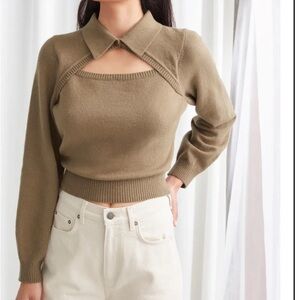 NWOT & other stories Knitted Cut-Out Collar Top M